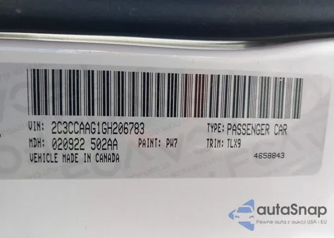 2016 Chrysler 300 Anniversary Edition/Limited z USA, uszkodzony, nr VIN 2C3CCAAG7GH205783